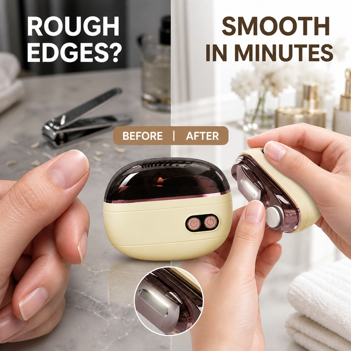 ✂️💅 2-in-1 Smart Electric Nail Clipper & Polisher