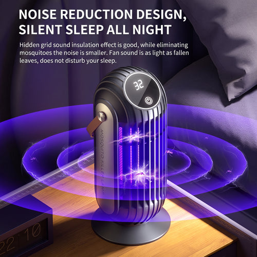 ⚡⚡Portable Dual-Sided UV Mosquito Killer Lamp with CO₂ Attraction, 4000mAh Rechargeable Battery, USB Type-C Charging, Dusk-to-Dawn Sensor for Indoor & Outdoor Use, Patios, Bedrooms and Camping