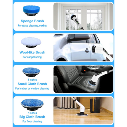 9-in-1 Electric Spin Scrubber with Telescopic Handle,Suitable for cleaning bathrooms, floors, bathtubs, tiles and gaps.