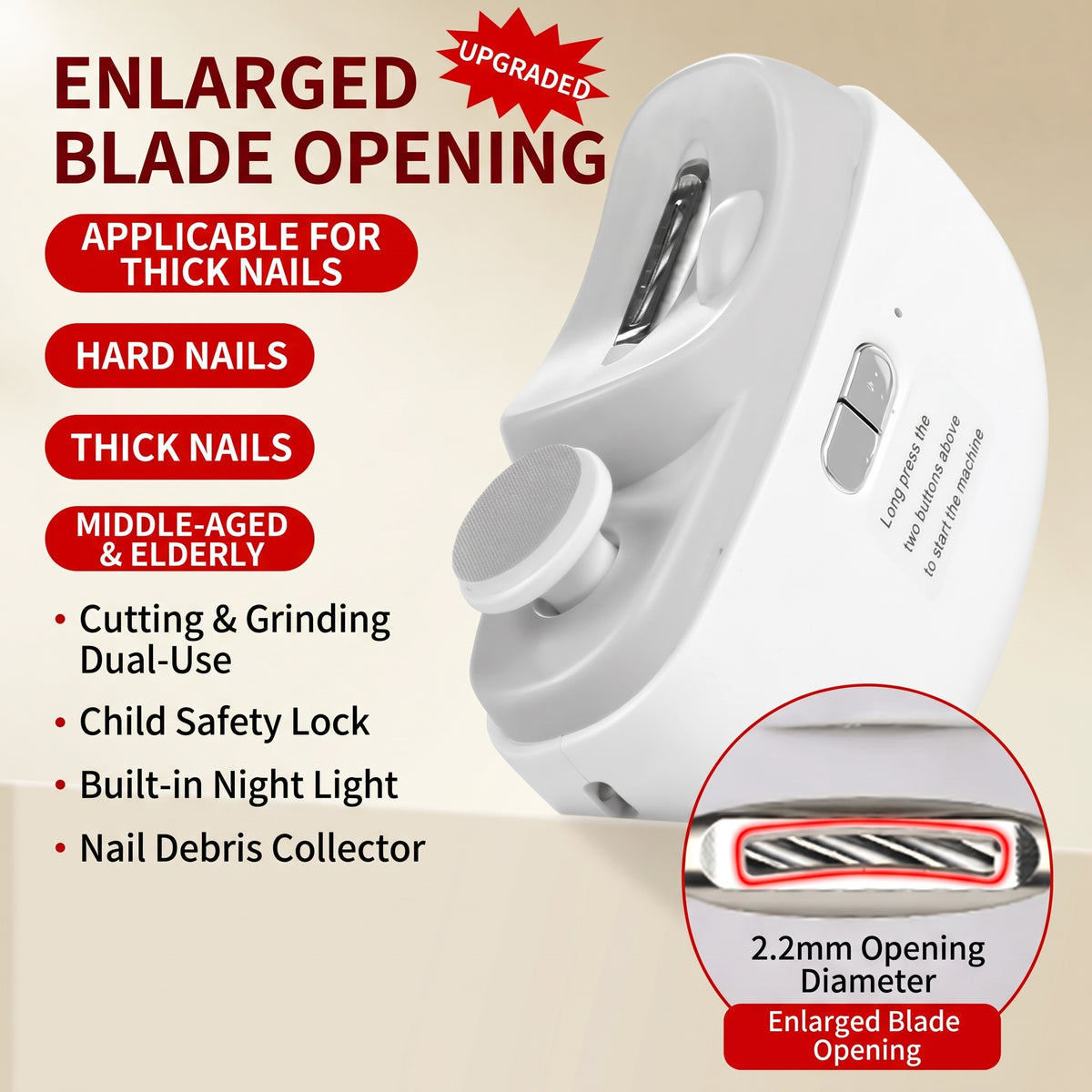 ✂️💅 2-in-1 Smart Electric Nail Clipper & Polisher