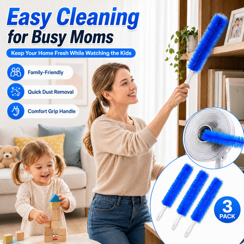 🔥 Flexible Microfiber Fan & Blind Cleaning Brush ✨ Bendable Dust Cleaner for Ceiling Fans, Window Blinds, Air Vents, Shutters & Hard-to-Reach Areas 🧹 Reusable Household Cleaning Tool