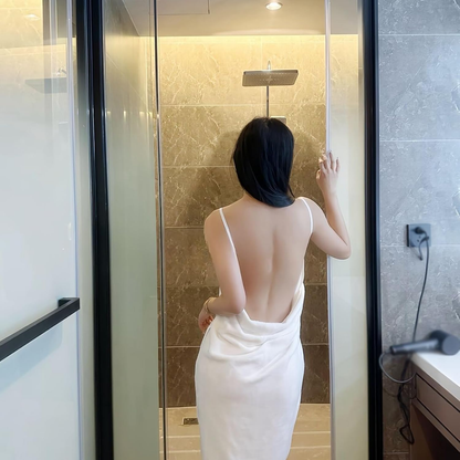 Towel Wrap for Women - Adjustable Straps Ultra Absorbent & Quick Dry Bathrobe, Lightweight for Shower, Spa, Pool