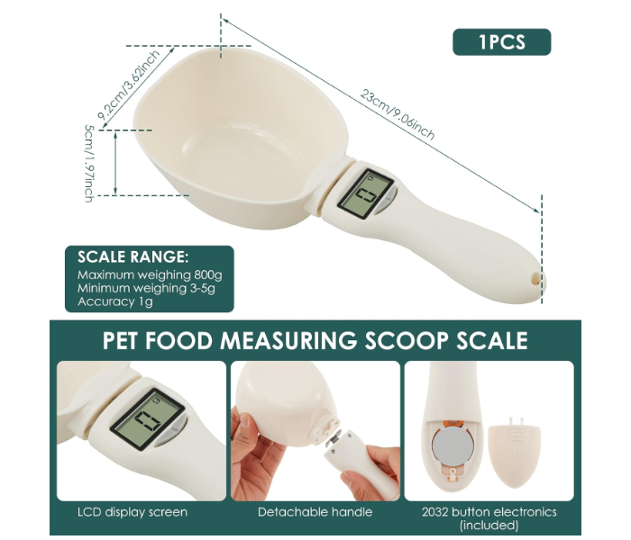 Digital Measuring Spoon Scale – 4 in 1 Electronic Kitchen Spoon with LED Display | Food, Coffee, Baking &amp; Pet Food Scale