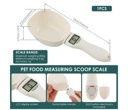 Digital Measuring Spoon Scale – 4 in 1 Electronic Kitchen Spoon with LED Display | Food, Coffee, Baking &amp; Pet Food Scale