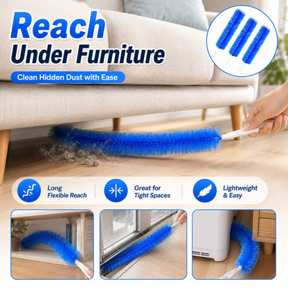 🔥 Flexible Microfiber Fan & Blind Cleaning Brush ✨ Bendable Dust Cleaner for Ceiling Fans, Window Blinds, Air Vents, Shutters & Hard-to-Reach Areas 🧹 Reusable Household Cleaning Tool