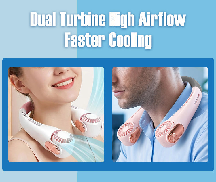 🎁🎁2026 Portable Neck Fan,💨 50% OFF! 360° rotating, 3 speeds. Hands‑free cooling,  4000mAh USB Rechargeable.
