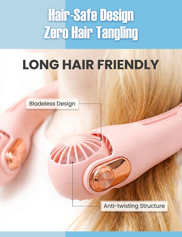 🎁🎁2026 Portable Neck Fan,💨 50% OFF! 360° rotating, 3 speeds. Hands‑free cooling,  4000mAh USB Rechargeable.