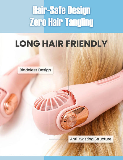🎁🎁2026 Portable Neck Fan,💨 50% OFF! 360° rotating, 3 speeds. Hands‑free cooling,  4000mAh USB Rechargeable.