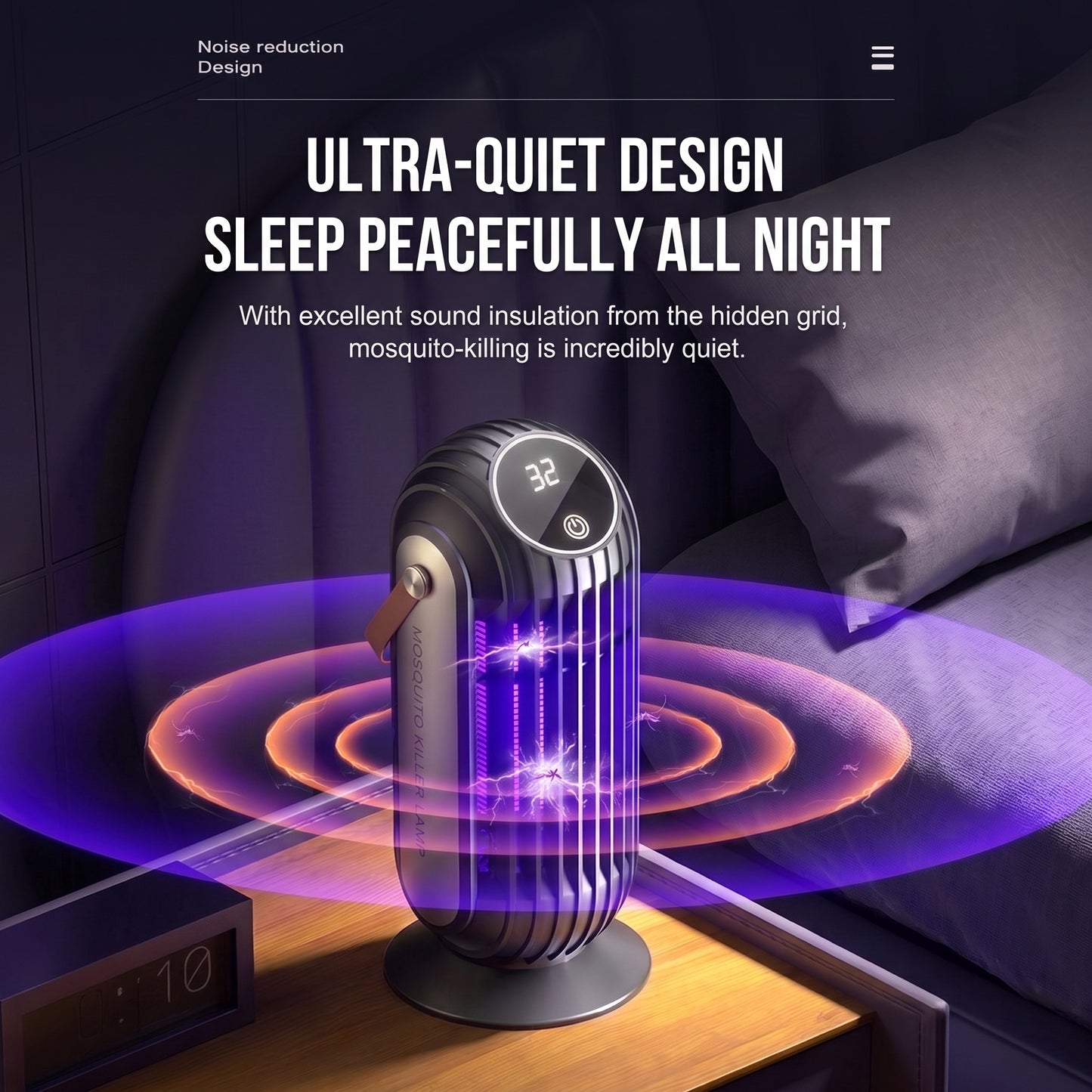 ⚡⚡Portable Dual-Sided UV Mosquito Killer Lamp with CO₂ Attraction, 4000mAh Rechargeable Battery, USB Type-C Charging, Dusk-to-Dawn Sensor for Indoor & Outdoor Use, Patios, Bedrooms and Camping