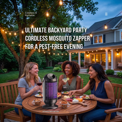 ⚡⚡Portable Dual-Sided UV Mosquito Killer Lamp with CO₂ Attraction, 4000mAh Rechargeable Battery, USB Type-C Charging, Dusk-to-Dawn Sensor for Indoor & Outdoor Use, Patios, Bedrooms and Camping