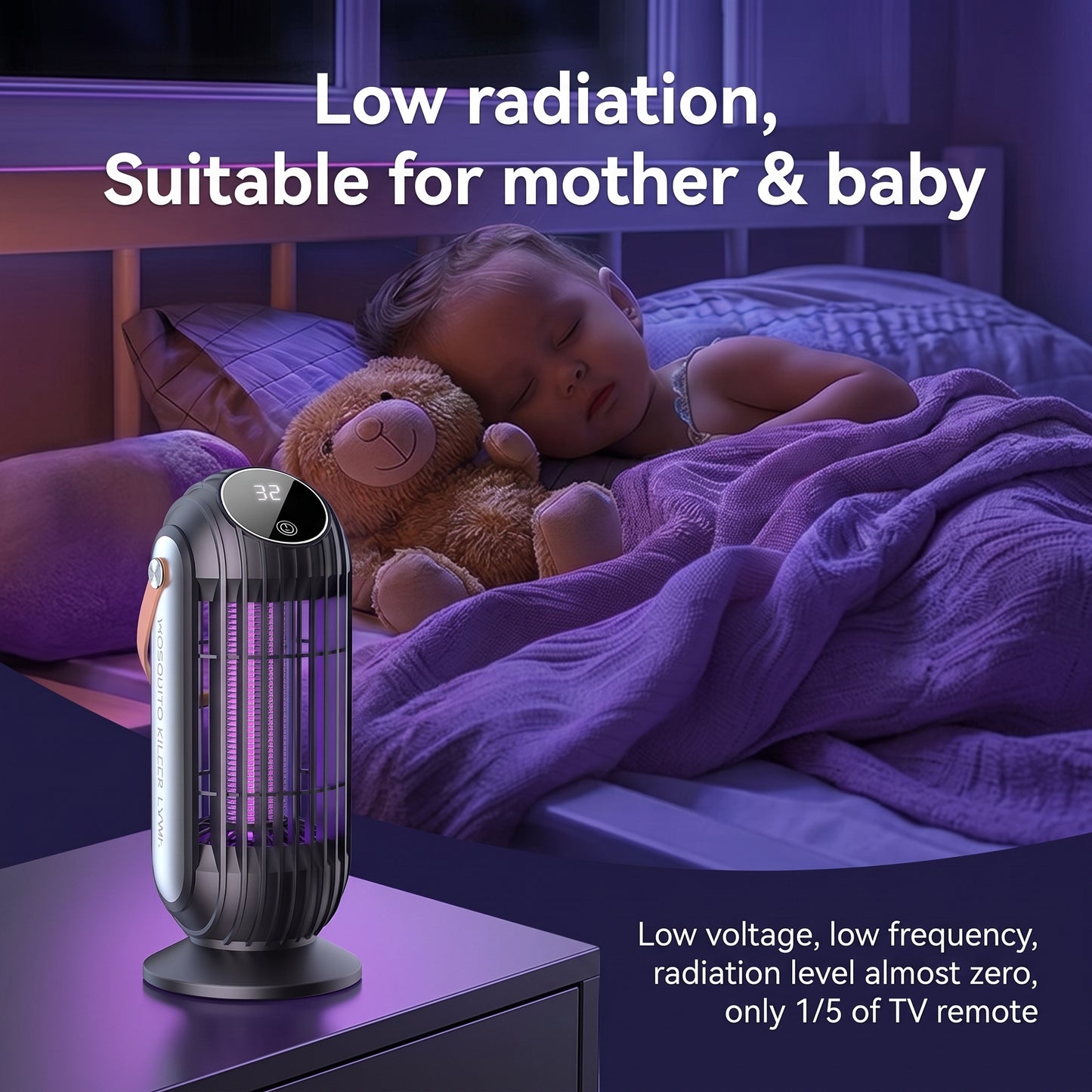 ⚡⚡Portable Dual-Sided UV Mosquito Killer Lamp with CO₂ Attraction, 4000mAh Rechargeable Battery, USB Type-C Charging, Dusk-to-Dawn Sensor for Indoor & Outdoor Use, Patios, Bedrooms and Camping