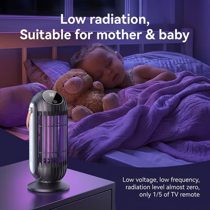 ⚡⚡Portable Dual-Sided UV Mosquito Killer Lamp with CO₂ Attraction, 4000mAh Rechargeable Battery, USB Type-C Charging, Dusk-to-Dawn Sensor for Indoor & Outdoor Use, Patios, Bedrooms and Camping