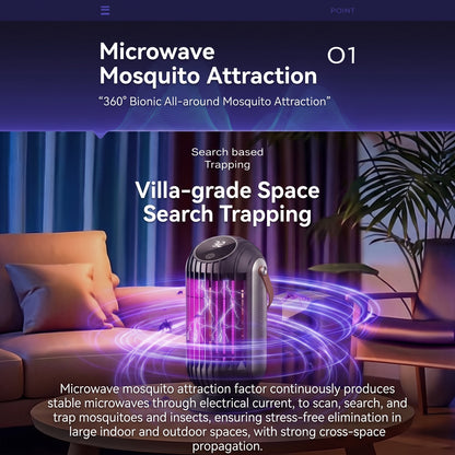 ⚡⚡Portable Dual-Sided UV Mosquito Killer Lamp with CO₂ Attraction, 4000mAh Rechargeable Battery, USB Type-C Charging, Dusk-to-Dawn Sensor for Indoor & Outdoor Use, Patios, Bedrooms and Camping