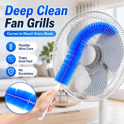 🔥 Flexible Microfiber Fan & Blind Cleaning Brush ✨ Bendable Dust Cleaner for Ceiling Fans, Window Blinds, Air Vents, Shutters & Hard-to-Reach Areas 🧹 Reusable Household Cleaning Tool
