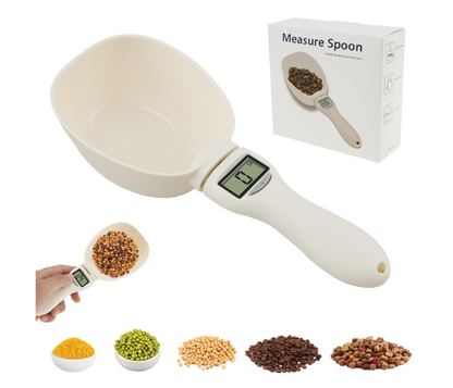 Digital Measuring Spoon Scale – 4 in 1 Electronic Kitchen Spoon with LED Display | Food, Coffee, Baking &amp; Pet Food Scale