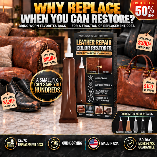 Leather & Vinyl Repair Color Kit – Restore Worn, Faded & Scuffed Surfaces