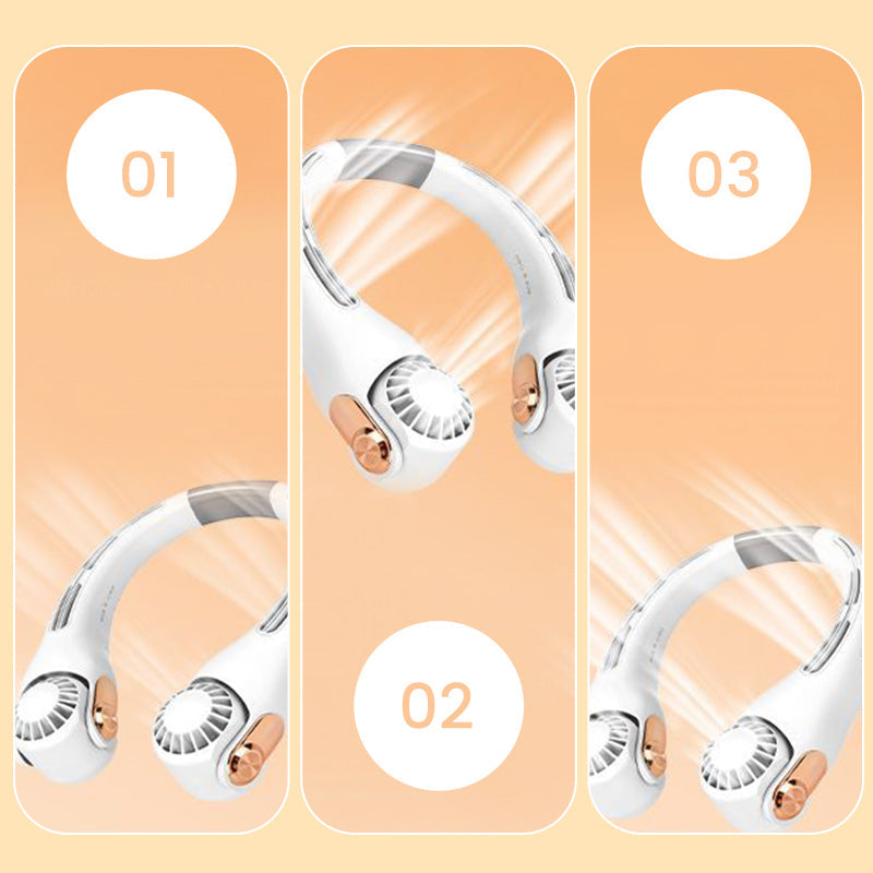 🎁🎁2026 Portable Neck Fan,💨 50% OFF! 360° rotating, 3 speeds. Hands‑free cooling,  4000mAh USB Rechargeable.